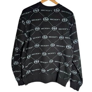 Toyota Scion Car Logo AOP Black Crewneck Sweatshirt Men’s Small Oversized